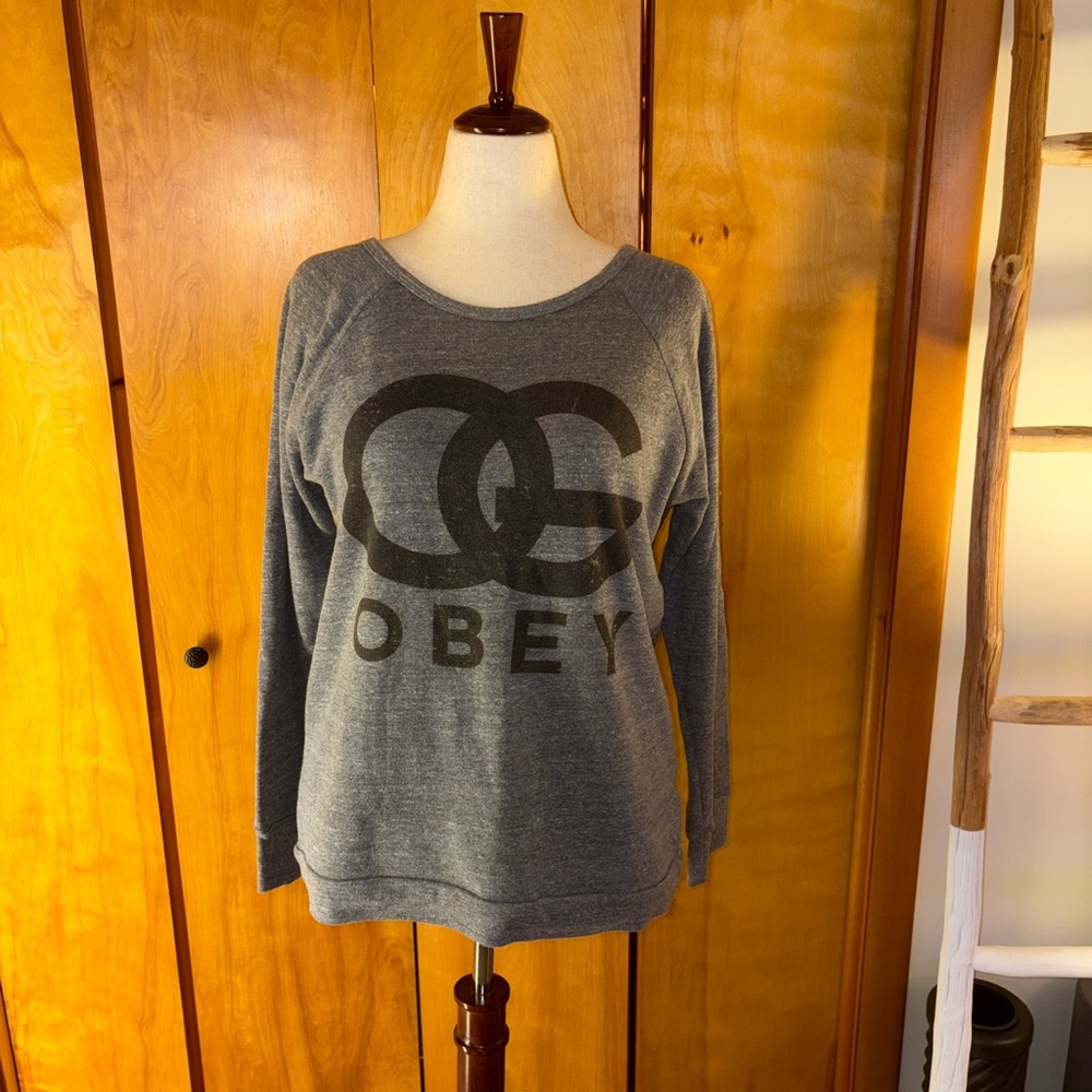 Obey Women's Gray Logo Sweatshirt